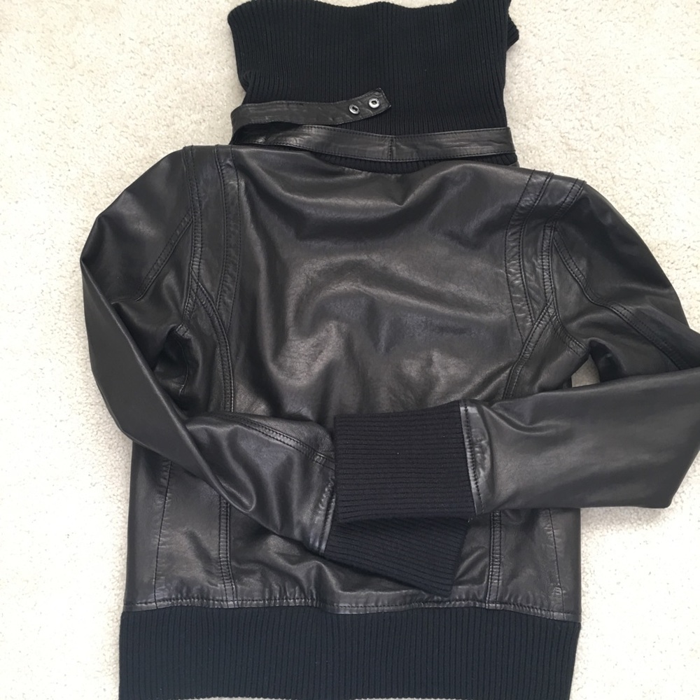 Line brand Black Lambskin soft leather jacket XS - Picture 5 of 8